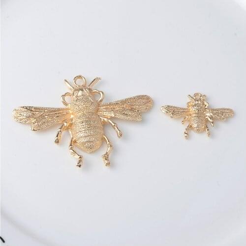 6x Gold Alloy Bee Embellishment Decorative Flatback Buttons Scrapbooking DIY