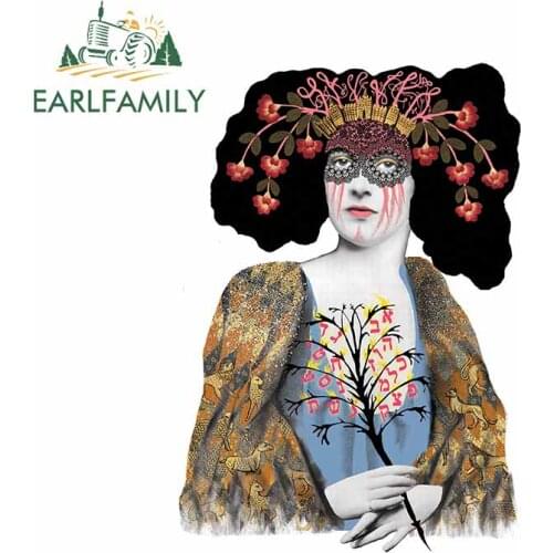 EARLFAMILY 13cm x 9.2cm For Girl Art Cartoon Car Stickers Graffiti Decal Scratch-proof Vinyl Material Waterproof Decoration