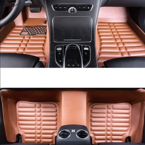 Leather car floor mat for volkswagen touran 2004 2005 2006 2007 2008 2009 2010 accessories interior styling decoration