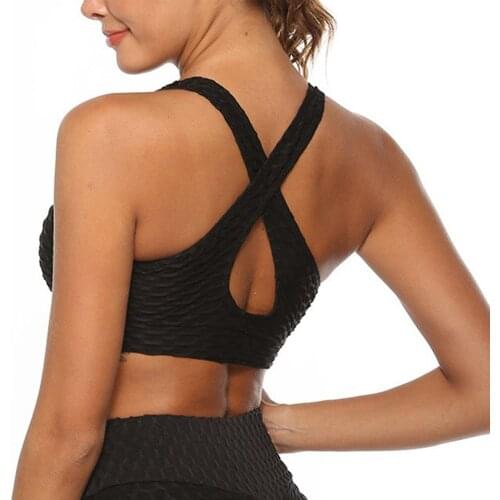 Cross Back Sports Bra for Women Gym Yoga Top Fitness Seamless Bra Running Shirts Underwear Crop Top Push Up Workout Clothes