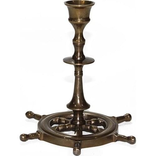 Alsepete AVM Rudder Pedestal Brass Candle Holder Candlestick