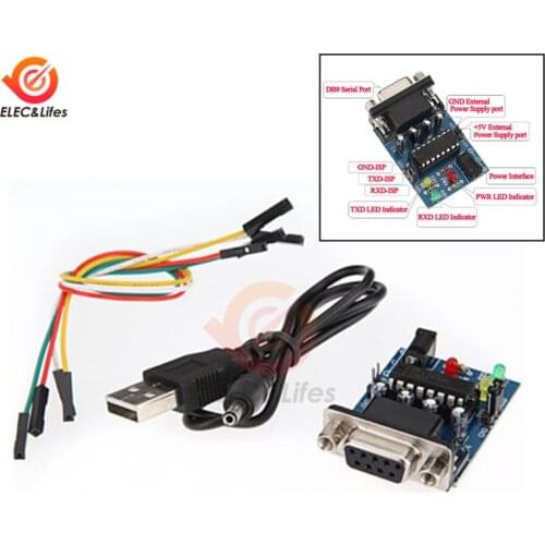 1Set MAX3232 MAX232 RS232 To TTL Serial communication Converter Module DB9 Connector 5V + Jumper Cables wire for arduino