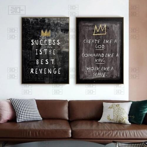 Motivational Canvas Painting Success Is The Best Revenge. Abstract Print Posters Wall Art Pictures for Living Room Decoration