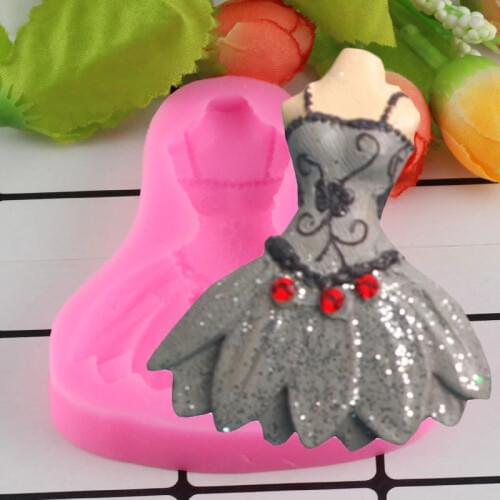 Mujiang Dress Skirt Princess 3D Shape Cake Molds Chocolate Silicone Mold Soap Fondant Cake Decoration Tools For Kitchen Baking