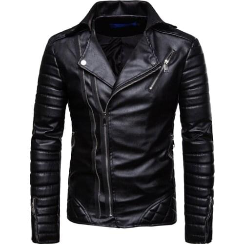 2021 brand foreign trade European and American mens jacket leather youth stand collar punk mens motorcycle leather