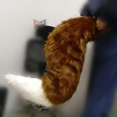 Brown Wolves Wolf Fox Ears Hair Hoop Hairbands Headwear Tail Big Size Tail Hand Made Work For Girl Women Custom Made