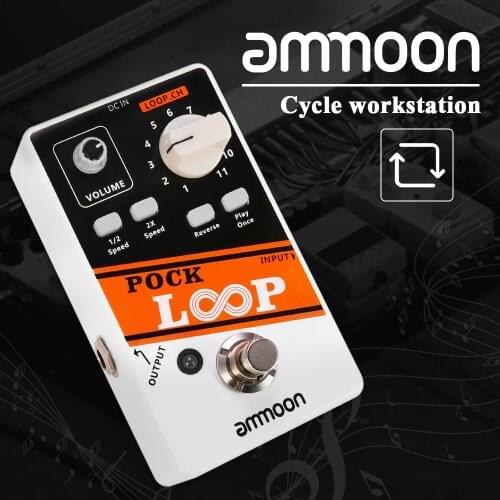 Ammoon POCK LOOP Looper Guitar Effect Pedal 11 Loopers Max.330mins Recording Time True Bypass Guitar Pedal Guitar Accessories