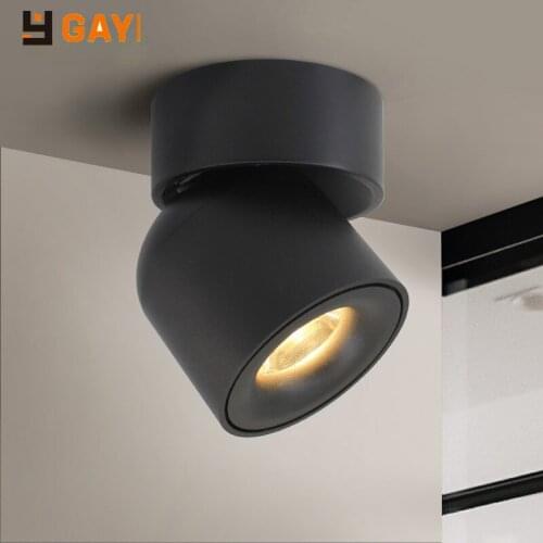 GAOYI Led Surface Mounted Ceiling Downlight Adjustable 90 degrees Nordic Spot light for indoor Foyer,Living Room AC 90-260V