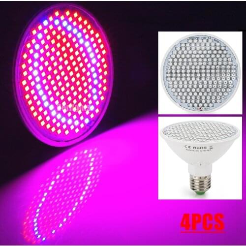 4pcs 20W LED Plant Grow Light Lamps E27 AC85-265V SMD3528 For Flowering Plant and Garden Greenhouse Hydroponic Grow Light