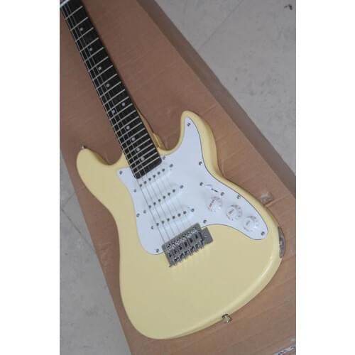 Yellow electric guitar and SSS pickup, White Pickguard, Rosewood Fretboard provide customized, free delivery
