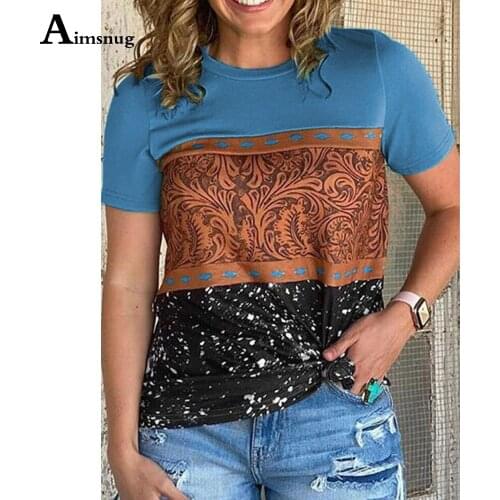 Plus Size 4xl 5xl Ladies Elegant Patchwork T-shirt Sexy Leopard Print Womens Top Vintage 2021 Summer O-neck Tees Clothing Femme