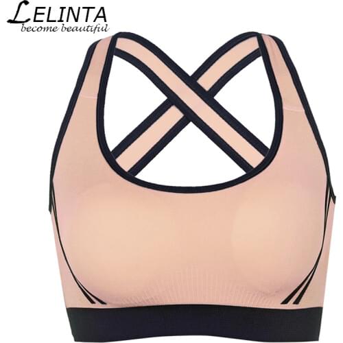LELINTA Woman Fitness Bra Tank Shockproof Push Up for Gym Padded Underwear Vest Comfortable Elasticity Cropped Bra Top