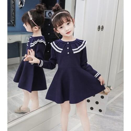 2-12 Year Teenage Girls Dress Kids Clothes Autumn Long Sleeve Sweater Dress Back to School Outfit for Girls Childrens Clothing