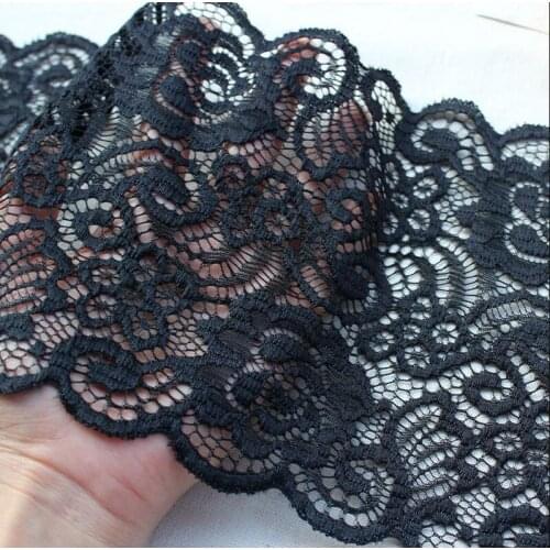 1 meter high quality white black thick elastic lace Fabric French hollow underwear lace Trim DIY French hollow underwear
