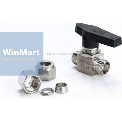 1PC Compression fitting shut off Ball Valve 915 PSI 304 Stainless Steel Fit For 4mm O/D Tube