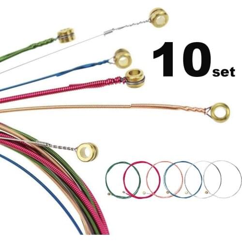 10set/lot Replacement Steel Acoustic Classic Guitar Strings Multi-colored