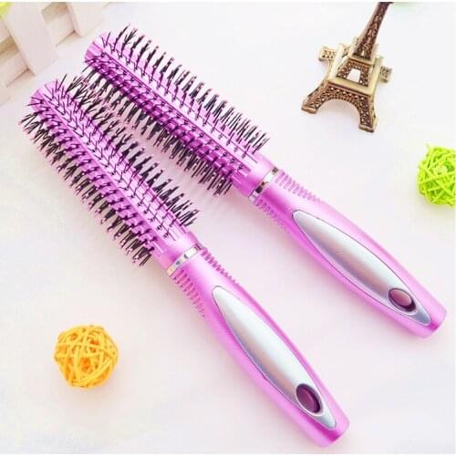 12 pieces/ lot Purple color High Quality Wavy Curly Hair Brush Comb Hair Care Pin Cushion Roll Round Comb
