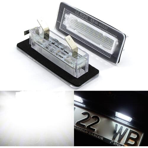 2pcs CANbus 18 SMD LED License Plate Number Light Lamp Error Free For Benz Smart Fortwo Coupe Convertible 450 451 W450 W453