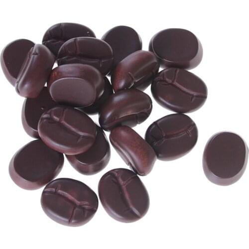 20PCS Kitchen Toys Mini Resin Coffee Beans Kawaii Simulation Coffee Bean Dollhouse Miniatures Food For Kids