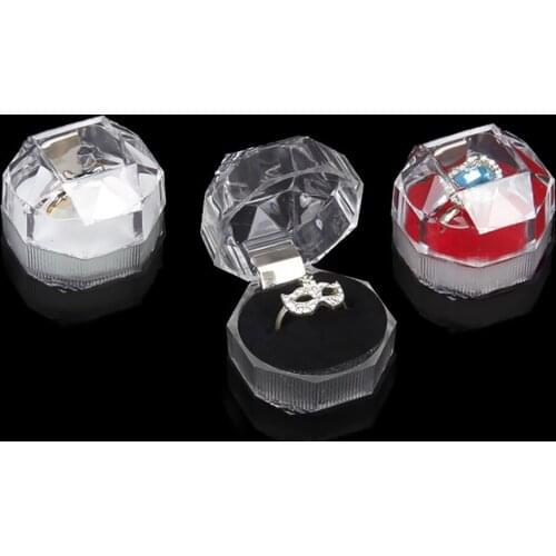 20Pcs Clear Acrylic Crystal Box Earrings Storage Case Organizer Jewellery