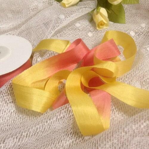 2020 NEW COLORS 100% pure silk embroidery ribbon taffeta wedding ribbon ins style silk edge ribbon Anya Ribbon Handcraft