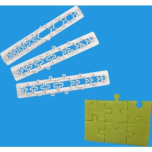 New 3Pcs Puzzle Shape DIY Cookie Cutter Cake Mold Fondant Biscuit Chocolate Decor