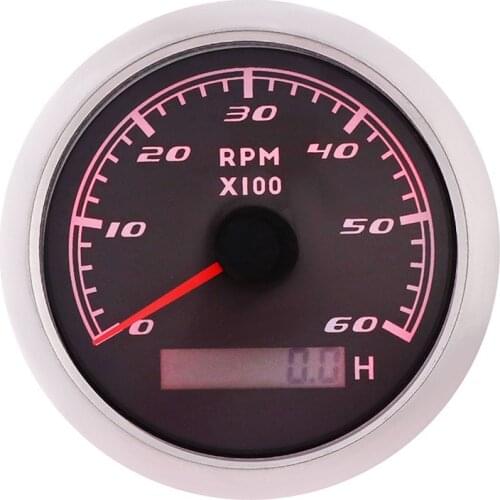 85mm Motorcycle Tachometer 6000 rpm Car Tacho Meter Gauge With LCD Hourmeter Digital Tacho Meter Sensor Fit For Boat Marine