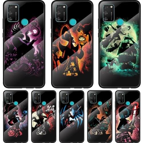 Villain Disney Princess Tempered Glass Cover For Honor 30 20 10 9X 8X Pro Plus Lite Silicone Phone Case Coque