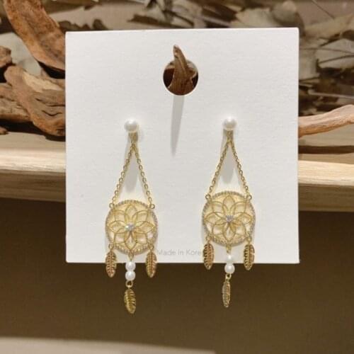 Long Tassel elegant Womens Earrings 2020 New Vintage Geometric statement Hollow out High Quality Trend Fashion Stud Earrings