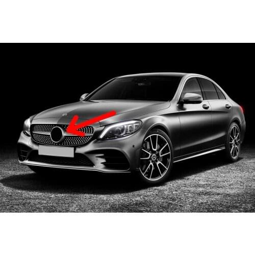 For Mercedes w205 Matte Black Grill Star Emblem Front Grille Badge C Class 2014-2021 Aftermarket A0008171016