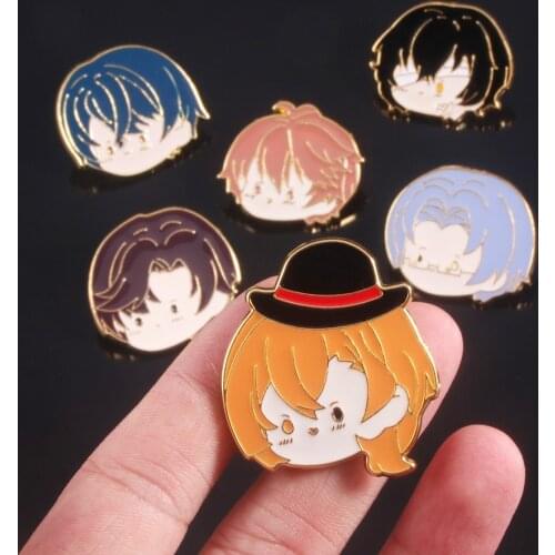 Anime Bungo Stray Dogs Enamel Pins Brooch Nakahara Chuya Dazai Osamu Cartoon Figure Badge Backpack Hat Lapel Pin Jewelry