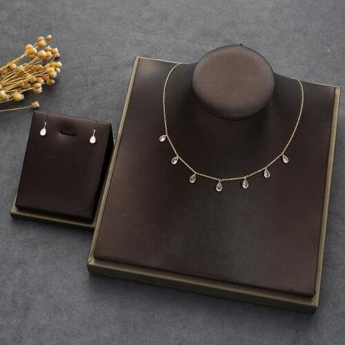 Dainty Initial Choker Personalized Stackable Necklace Earring set for women girlfriend Wife gift pendientes mujer moda