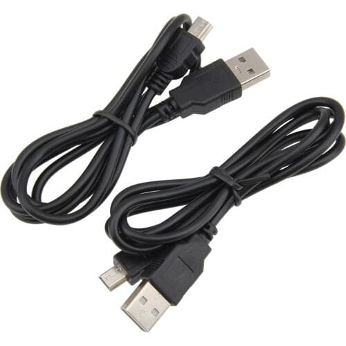 Data Charging Cable Cord Adapter USB 2.0 A Male To Mini 5 Pin B Black Length 100cm Data Cables Usb Extension Cable 200pcs/lot