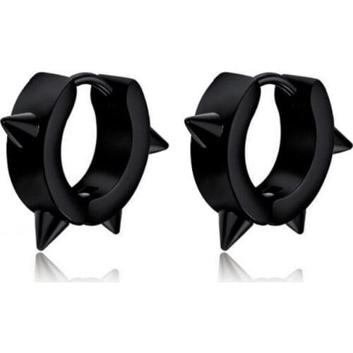 KOFSAC New Korean Fashion Mens Ear Jewelry Titanium Steel Earrings for Women Party Personality Black Punk Unisex Earring Bijoux