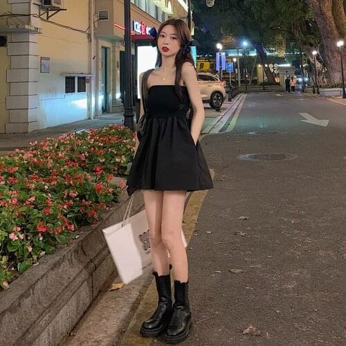 Black Tube Top Jumpsuit Straight Wide Leg Loose Casual Pants Women Summer New Korean Style Shorts