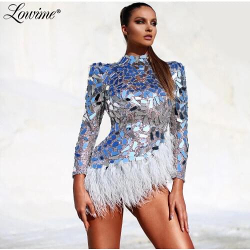 Short Cocktail Dresses Silver Crystals Party Gowns Graduation Robes Festhers Dresses Woman Party Night 2021 Custom Prom Dresses