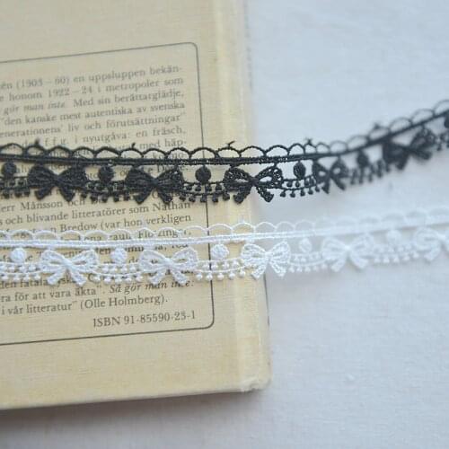 1Yards Latest Applique Dress 1.5cm Black White Lace Fabric For Sewing Wedding Dresses Lace Ribbon telas de encaje dentelle LE25