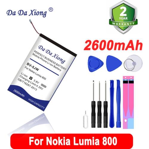 Da Da Xiong 2600mAh BV-5JW BV5JW Li-ion Phone Battery for Nokia N9 N9-00 Lumia 800 800C Lumia800 Sun Sea Ray Phone Battery