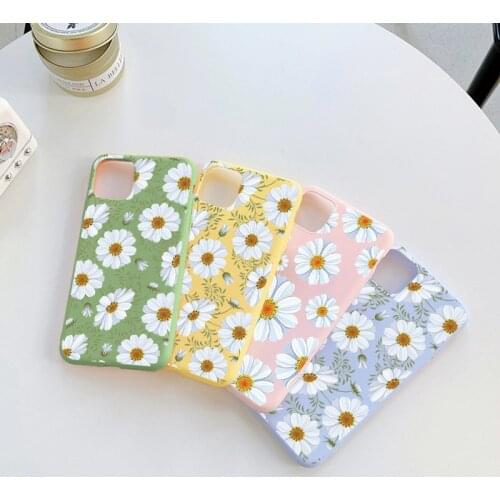 Cute White Flowes Cover for Huawei P40 P10 Lite E P20 P Smart Z Y7 Y6 2019 with hole Honor 10i 8X 10 20 Pro Soft TPU Phone Shell