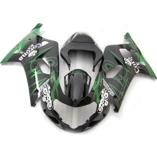 Motorcycle fairing kit for SUZUKI GSXR 600 750 2001 2002 2003, Black Green white Fairings GSXR600 GSXR750 01 02 03 PL107