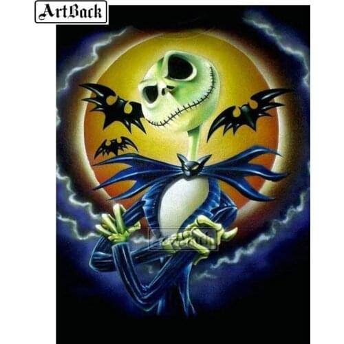 New Arrival Diamond Embroidered Skull Bat Pattern Full Square Drill 3d Diamond Mosaic Crafts Home Decoration Painting