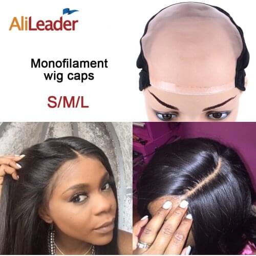 New Arrival Top L/M/S MONO Wig Caps For Making Wigs With Adjustable Strap, Durable Strong 5X5 Mono Lace Front Cap Hair Nets 3Pcs