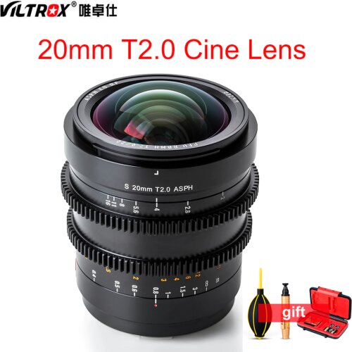 Viltrox S 20MM T2.0 Cine Lens Full Frame Manual Focus Wide-angle Lens for Panasonic Lumix S1R S1 S1H SL2 L Mount Camera Lens