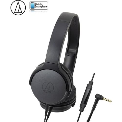 Original Audio Technica ATH-AR1IS Wired Earphone With Remote Control With Mic Music Headphones Lightweight Folding Headset