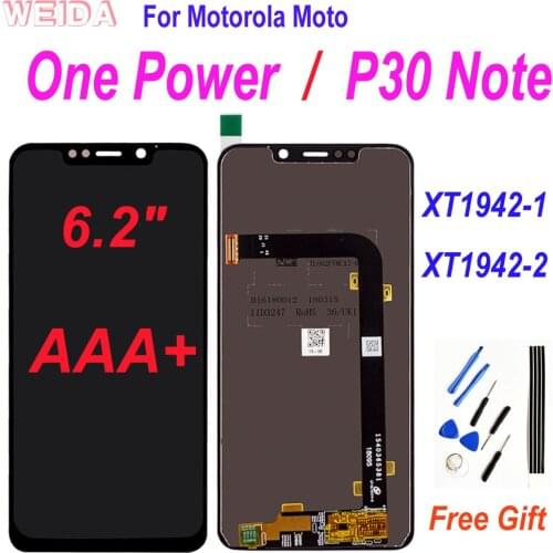 Original LCD for Motorola Moto One Power XT1942-1 XT1942-2 Moto P30 Note LCD Display Touch Screen Digitizer Replacement Parts