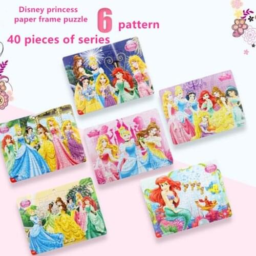 Disney Princess/ice Snow Princess Framed 40 Piece Puzzle Learning Educational Interesting Paper Toys For Children Gift