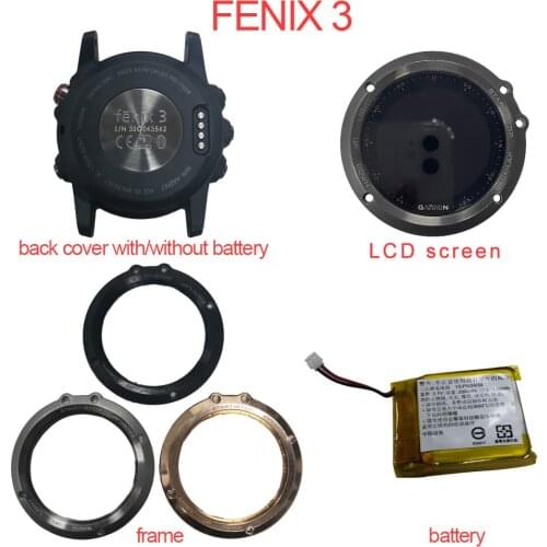 For Garmin Fenix 3 Fenix3 Original Battery Front Metal Frame LCD Display Screen Back Cover Case Panel Replacement Repair