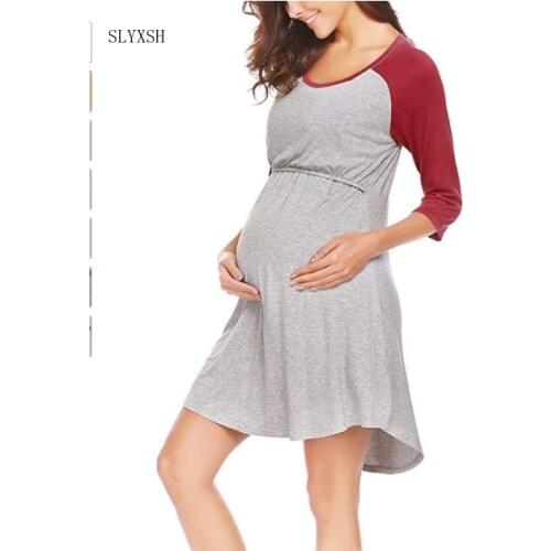 Maternity dresses Womens Nursing Nightgown Breastfeeding Nightshirt Sleepwear dresses elbise vestido para gestantes fotografia