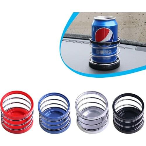 Spring Wire Cup Holder Stand for Car Multifunctional Beverage Cup Holder, for Water Bottle, Drinks, Red, Blue, Black, Silver