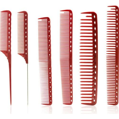 6 Pieces / Set of Professional Hair Cutting Comb Set Salon Barber Anti-static Teasing Comb Set Hair Clipper Hair Comb